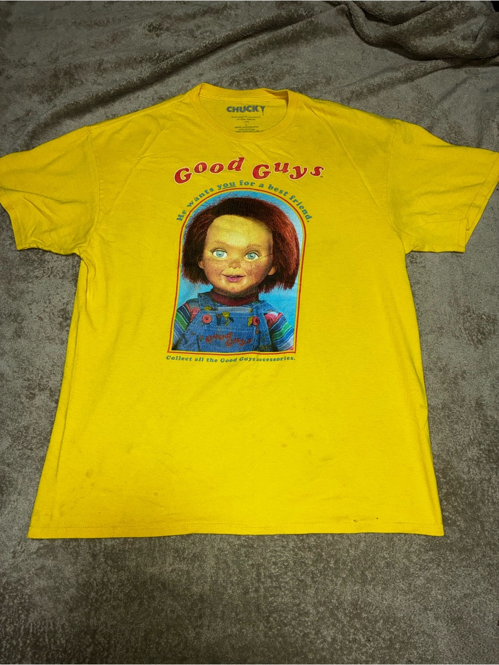 Good Guys Chucky Graphic Yellow Short Sleeve Tee